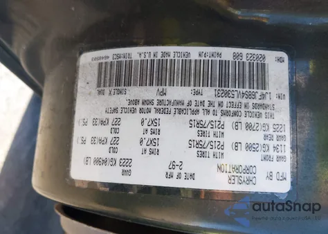 1997 Jeep Cherokee Sport z USA, uszkodzony, nr VIN 1J4FJ68S4VL530231